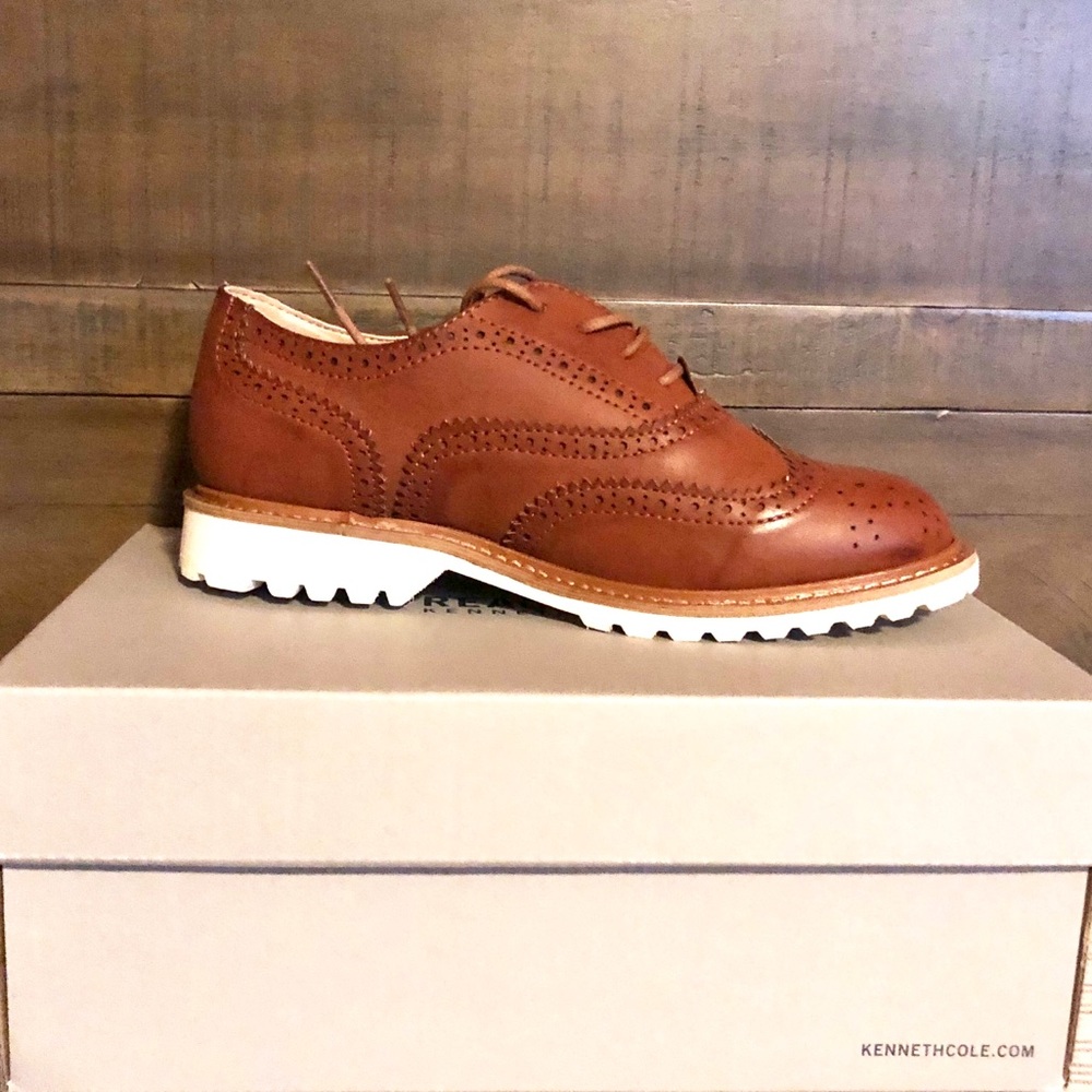 Kenneth Cole Brougue King Cognac Wingtip Oxford